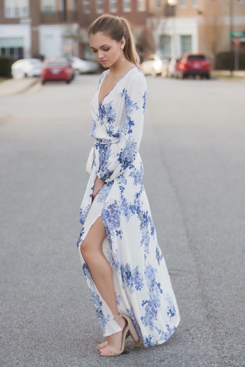 robe longue à fleurs